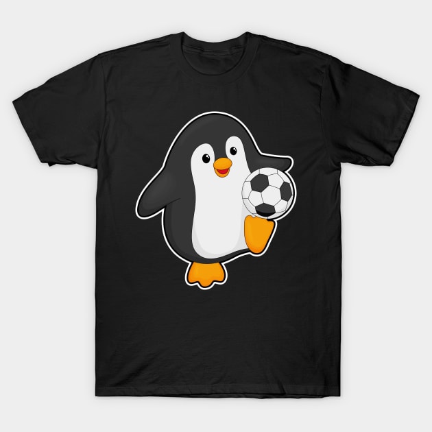 Penguin Soccer player Soccer ball T-Shirt by Markus Schnabel